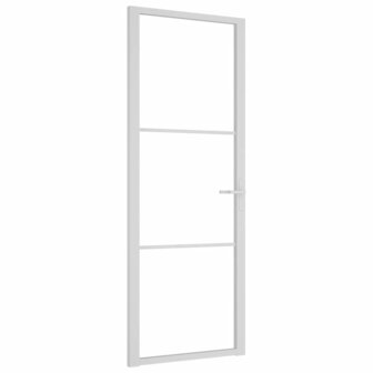 Binnendeur 76x201,5 cm ESG-glas en aluminium wit 2