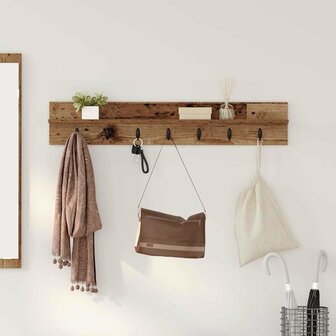 Wandgemonteerde kapstok Oudhout 100 x 10,5 x 18 cm Bewerkt hout 1