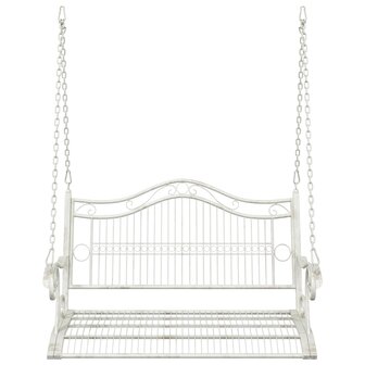 Schommelbank Staal 115 x 61 x 63 cm Antiek wit 3