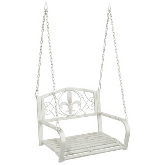 Schommelbank Staal 71,5 x 59 x 55 cm Antiek wit 2