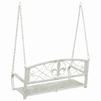 Schommelbank Staal 110,5 x 59 x 55 cm Antiek wit 5