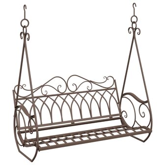 Schommelbank Staal 112 x 60 x 126,5 cm Antiek Bruin 2