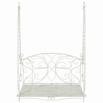Schommelbank Staal 105,5 x 61 x 56 cm Antiek wit 3