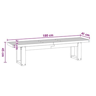 Eetbank NOAIN 180 x 41 x 45 cm Massief grenenhout Zwart 9