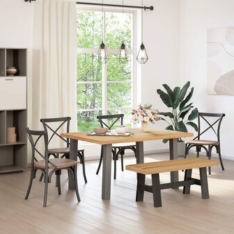 Eetbank NOAIN 120 x 41 x 45 cm Massief grenenhout Naturel 1
