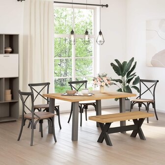 Eetbank NOAIN 120 x 41 x 45 cm Massief grenenhout Naturel 1