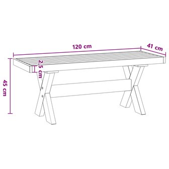 Eetbank NOAIN 120 x 41 x 45 cm Massief grenenhout Zwart 9