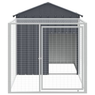 Kippenhok met ren antraciet 117x201x123 cm gegalvaniseerd staal 3