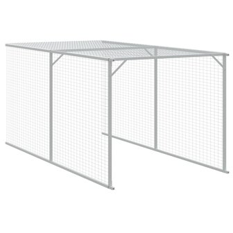 Kippenhok met ren 117x405x123 cm gegalvaniseerd staal antraciet 7