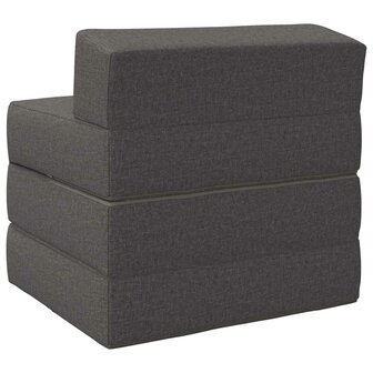 Vouwbare Bankbed Lichtgrijs 200 x 70 x 10 cm Stof 5