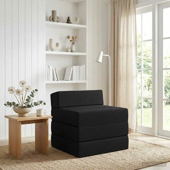 Vouwbare Bankbed Zwart 200 x 70 x 10 cm Stof 1