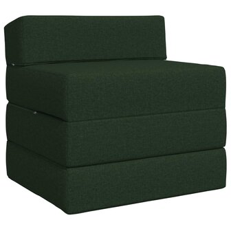 Vouwbare Bankbed Donkergroen 200 x 70 x 10 cm Stof 2
