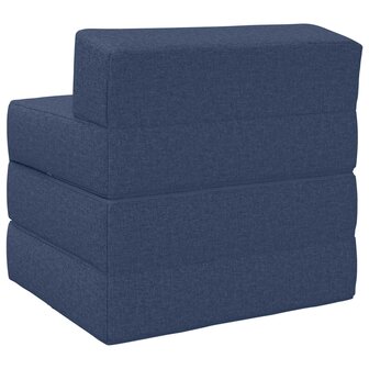 Vouwbare Bankbed Blauw 200 x 70 x 10 cm Stof 5
