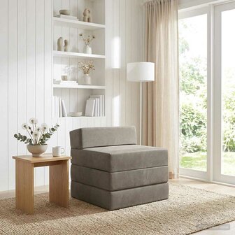 Vouwbare Bankbed Lichtgrijs 200 x 70 x 10 cm Fluweel 1