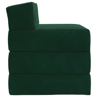 Vouwbare Bankbed Donkergroen 200 x 70 x 10 cm Fluweel 4