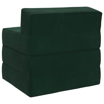 Vouwbare Bankbed Donkergroen 200 x 70 x 10 cm Fluweel 5