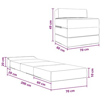 Vouwbare Bankbed Donkergroen 200 x 70 x 10 cm Fluweel 10