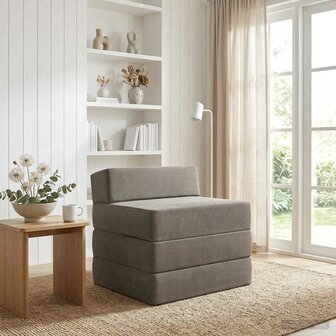 Vouwbare Bankbed Lichtgrijs 200 x 70 x 10 cm Katoen Stof 1