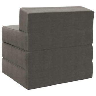 Vouwbare Bankbed Lichtgrijs 200 x 70 x 10 cm Katoen Stof 5