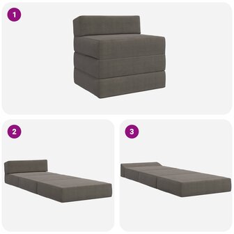 Vouwbare Bankbed Lichtgrijs 200 x 70 x 10 cm Katoen Stof 8