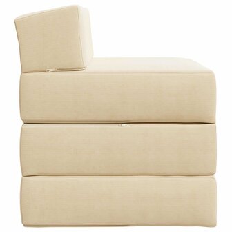 Vouwbare Bankbed Cr&egrave;mekleurig 200 x 70 x 10 cm Katoen Stof 4