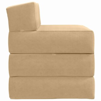 Vouwbare Bankbed Lichtgroen Grijs 200 x 70 x 10 cm Katoen Stof 4