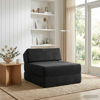 Vouwbare Bankbed Zwart 60 x 70 x 41 cm Stof 1