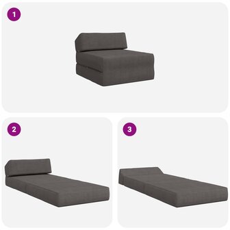Vouwbare Bankbed Donkergrijs 60 x 70 x 41 cm Stof 8