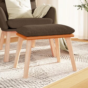 Voetenbank 45x29,5x35 cm stof en kunstleer bruin 1