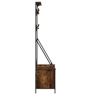 Kledingrek met schoenenrek 100x41x184 cm gerookt eikenkleurig 5