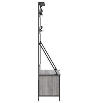 Kledingrek met schoenenrek 100x41x184 cm grijs sonoma 5