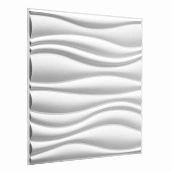 Wandpanelen 12 pcs Wit 50 x 50 cm Gevormde Natuurlijke Plantenvezel 1
