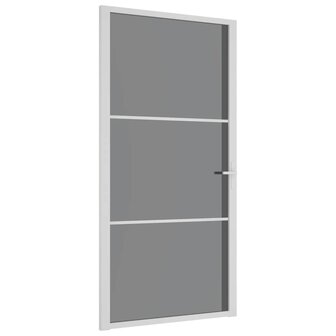 Binnendeur 102,5x201,5 cm ESG-glas en aluminium wit 2