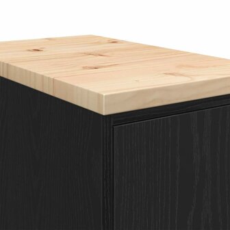 Garagekast 30x51x85 cm massief grenenhout zwart 11