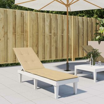 Terrasstoelkussen (75+105) x 50 x 4 cm stof gem&ecirc;leerd beige 3
