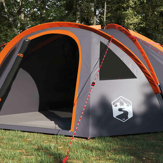 Camping Tent 4-persoons 308 x 268 x 130 cm Grijs en oranje 3