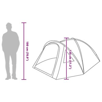 Camping Tent 4-persoons 308 x 268 x 130 cm Grijs en oranje 12