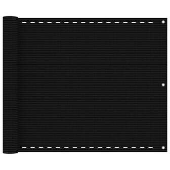 Balkonscherm 75x300 cm HDPE zwart 1
