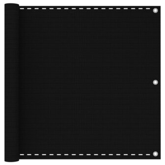 Balkonscherm 90x300 cm HDPE zwart 1