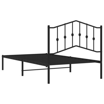 Bedframe met hoofdbord metaal zwart 100x190 cm 8