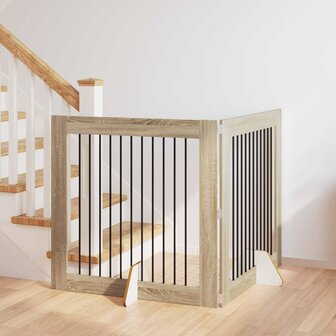 Hondenhekje met standaards 2 pcs Sonoma Eiken 100 x 100 cm 1