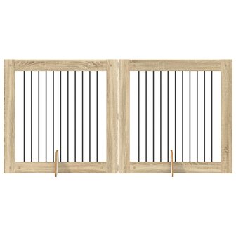 Hondenhekje met standaards 2 pcs Sonoma Eiken 100 x 100 cm 2