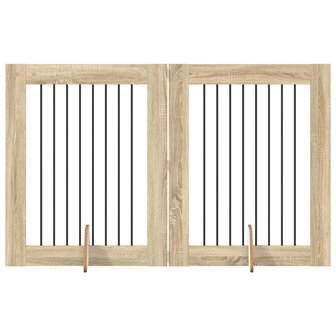 Hondenhekje met standaards 2 pcs Sonoma Eiken 80 x 100 cm 2