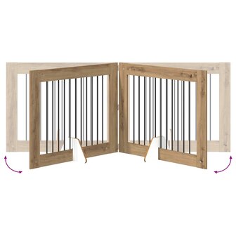 Hondenhekje met standaards 2 pcs Artisanaal eiken 100 x 80 cm 8