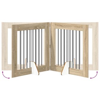 Hondenhekje met standaards 2 pcs Sonoma Eiken 80 x 80 cm 8