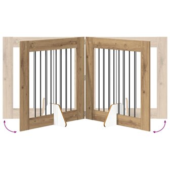 Hondenhekje met standaards 2 pcs Artisanaal eiken 80 x 80 cm 8