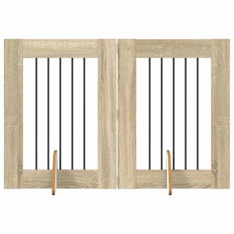 Hondenhekje met standaards 2 pcs Sonoma Eiken 60 x 80 cm 2