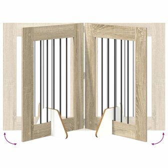 Hondenhekje met standaards 2 pcs Sonoma Eiken 60 x 80 cm 8