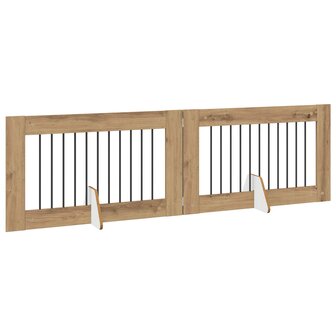 Hondenhekje met standaards 2 pcs Artisanaal eiken 100 x 60 cm 4