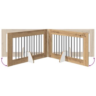 Hondenhekje met standaards 2 pcs Artisanaal eiken 100 x 60 cm 8